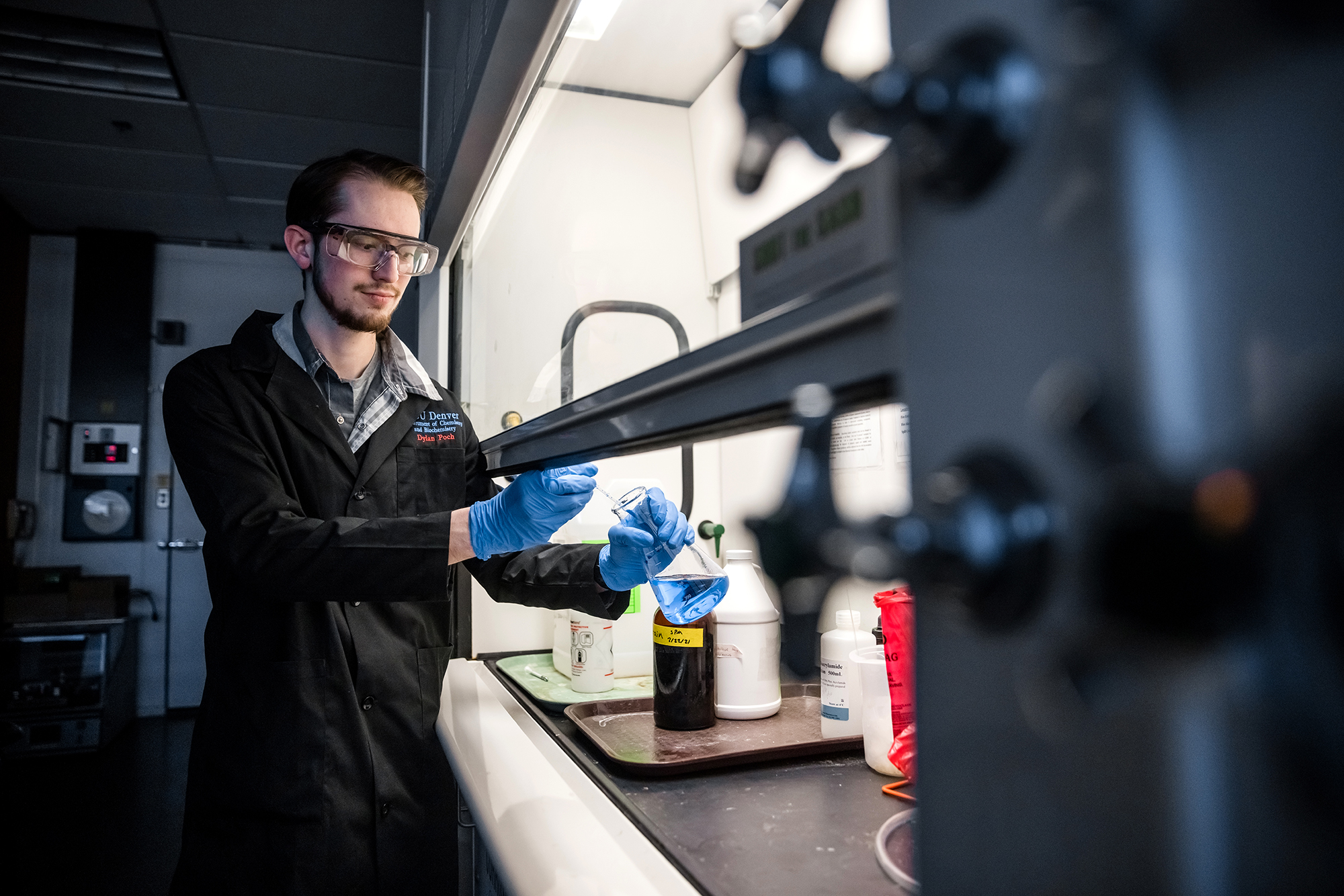 A student working in a lab