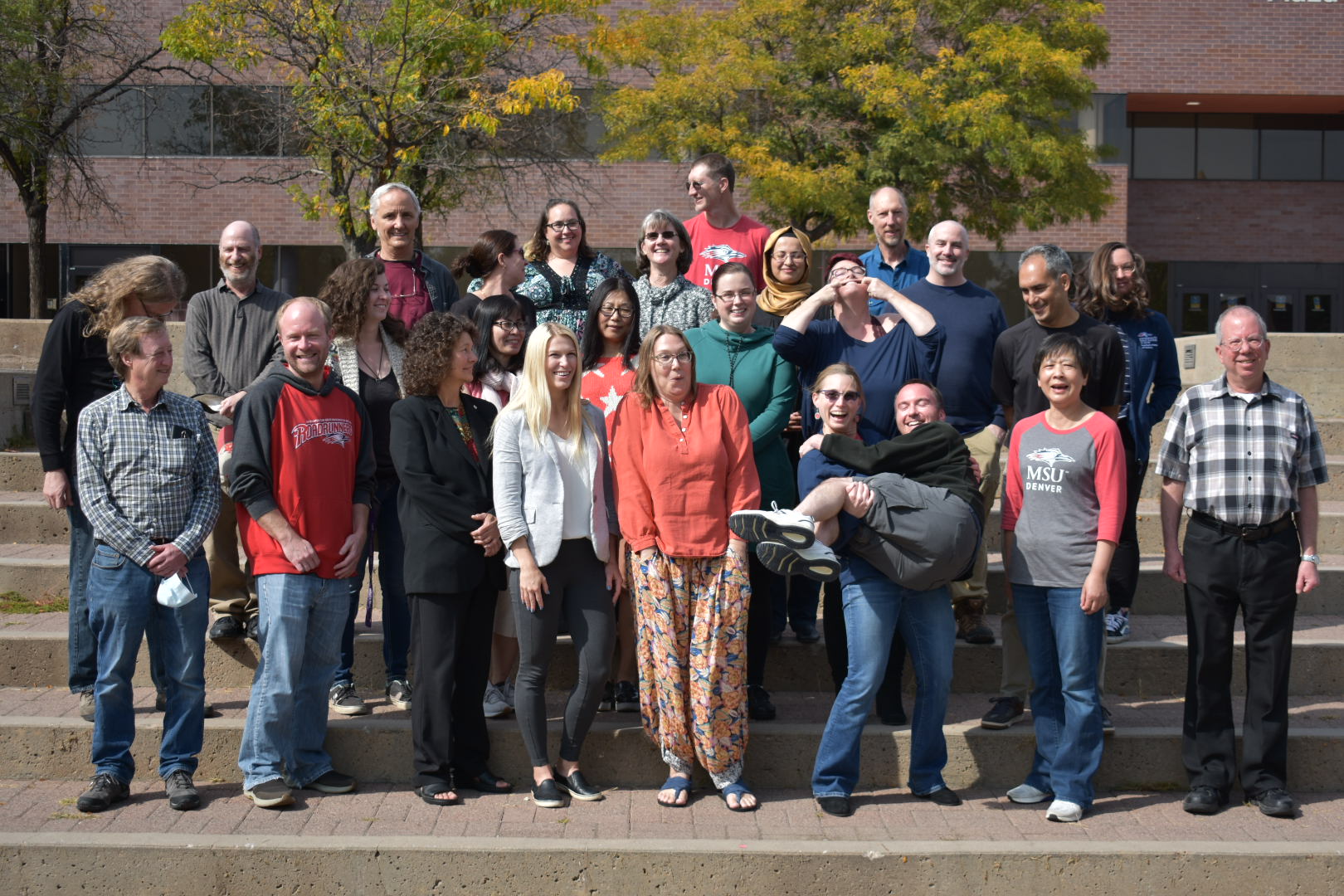 Department of Mathematics and Statistics Faculty and Staff in front of the Plaza Building