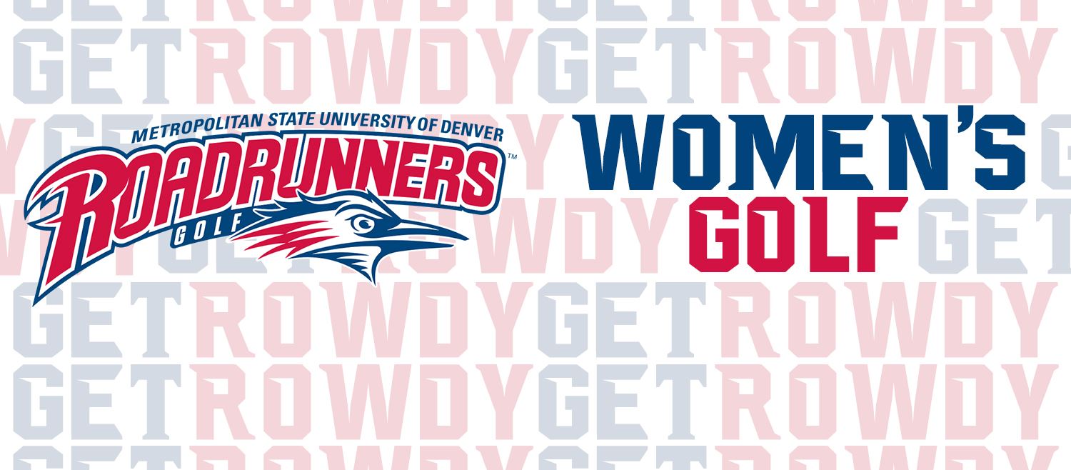 msu denver women's golf logo with #getrowdy in the background