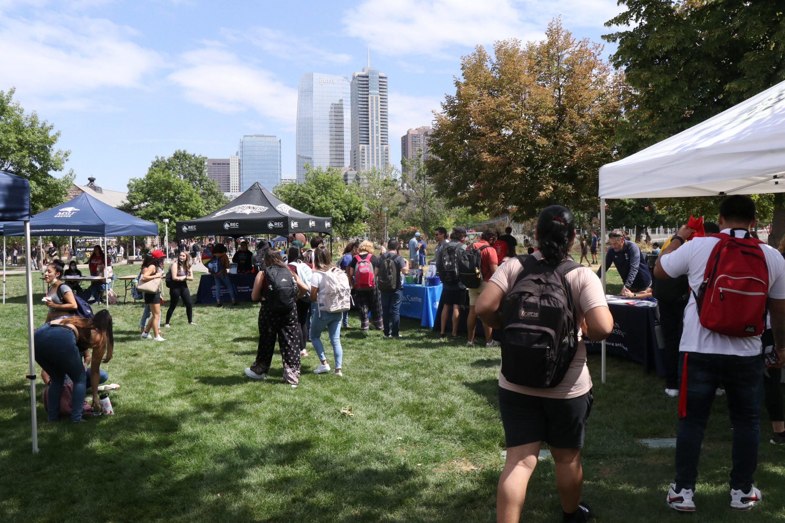 photo of Rec Fest 2022 showing students tents and tables