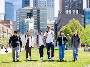 MSU Denver students walk on the Auraria campus. Photo by Alyson McClaran