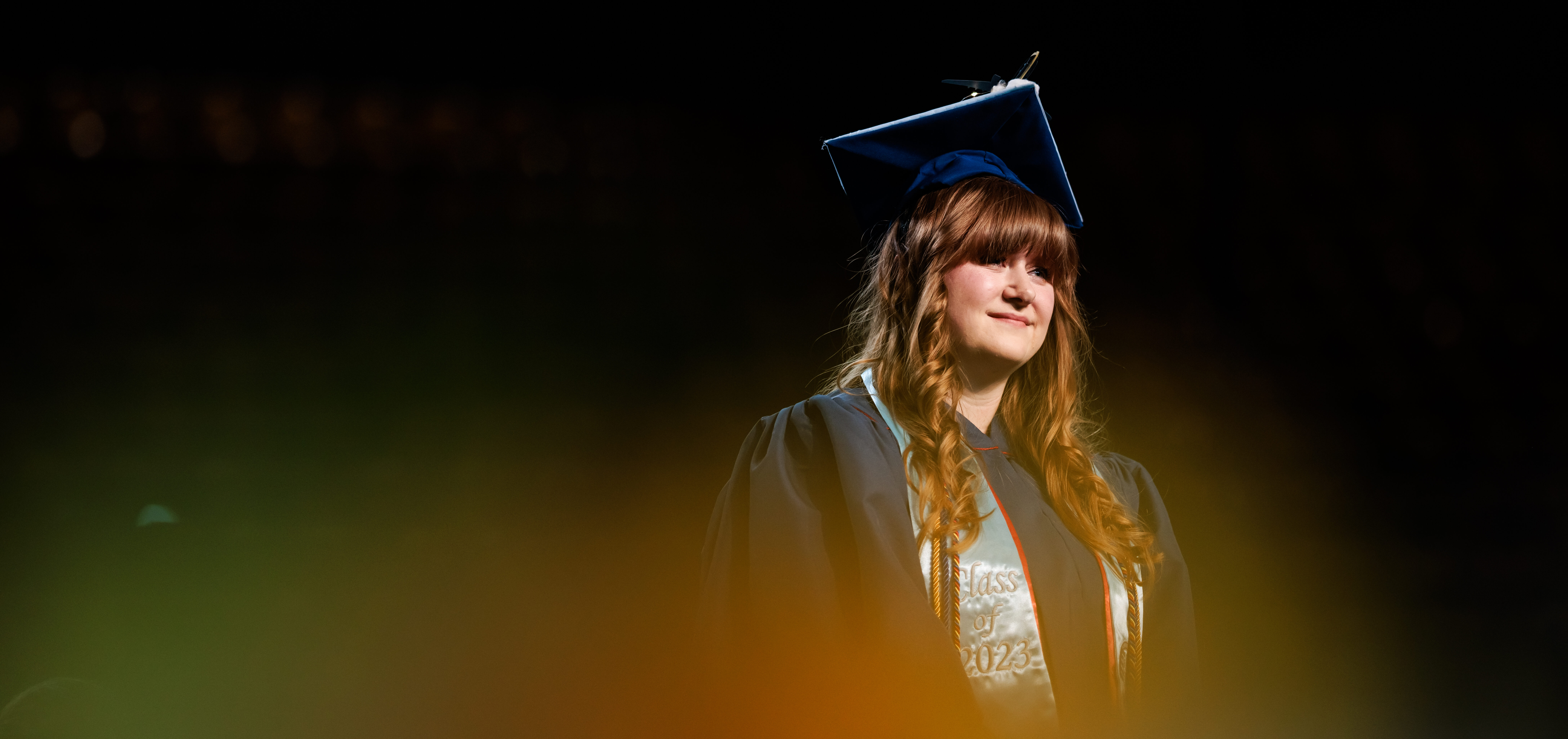 Provost's Award Recipient, Natalie Grammer, onstage at Commencement