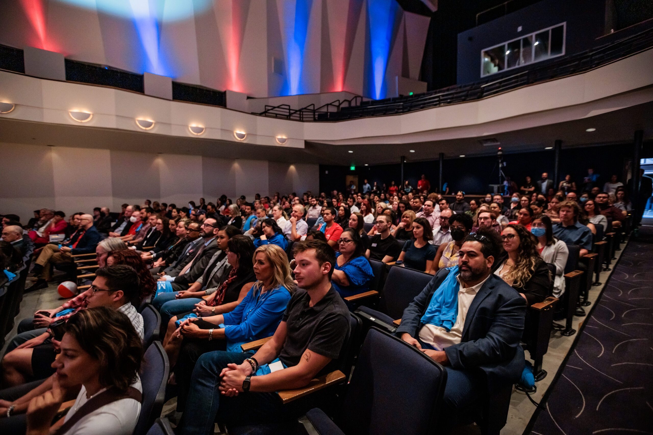 MSU Denver Faculty and Staff sitting in the King Center Auditorium