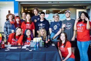 MSU Denver students smiling in the Student Success Building