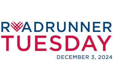 Roadrunners Tuesday logo with a red heard for the O in Roadrunner. December 3, 2024