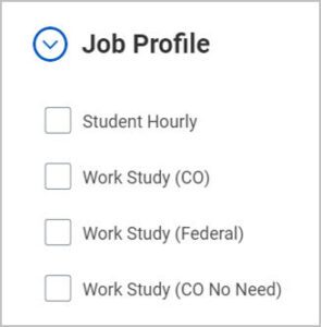 Image of the list of Student Employee Job Profiles