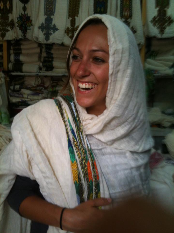 Woman smiling and wearing a hijab in Ethiopia