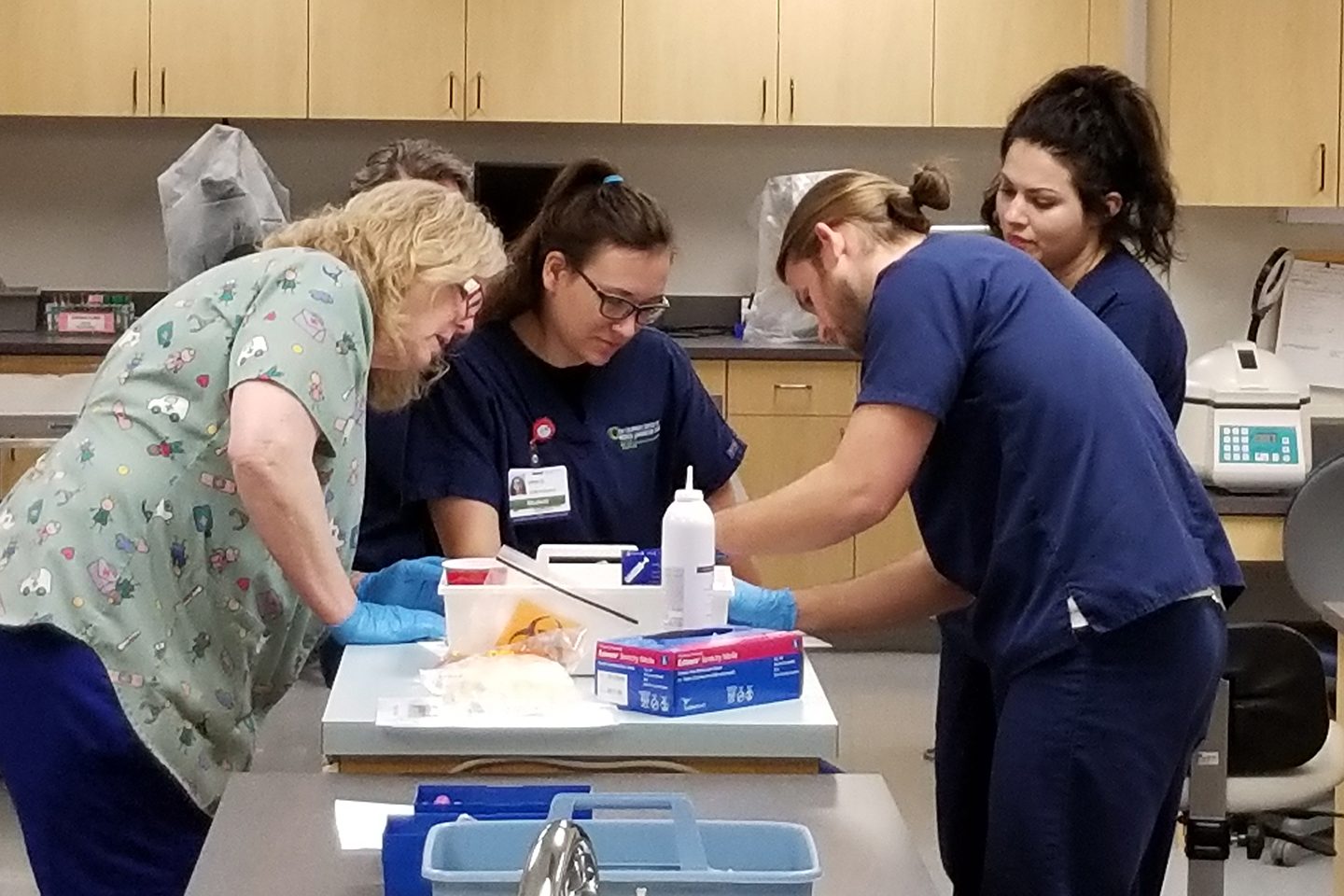 Group of students working together in classroom lab