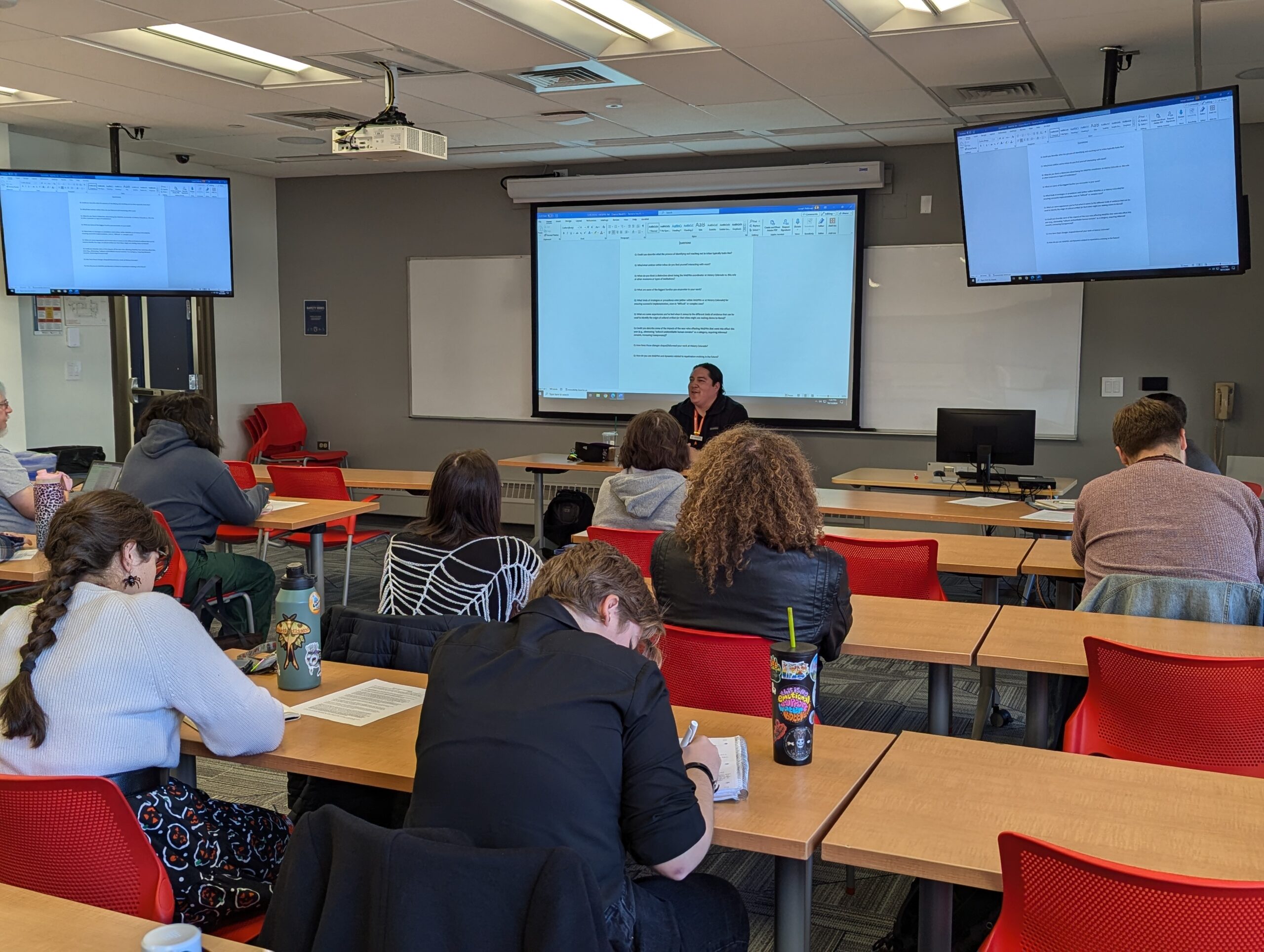 Chance Ward of History Colorado delivering a colloquium talk to the Department of Sociology and Anthropology on October 31, 2024.