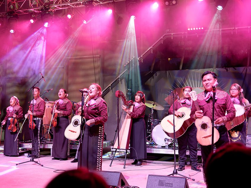 Mariachi musicians on stage