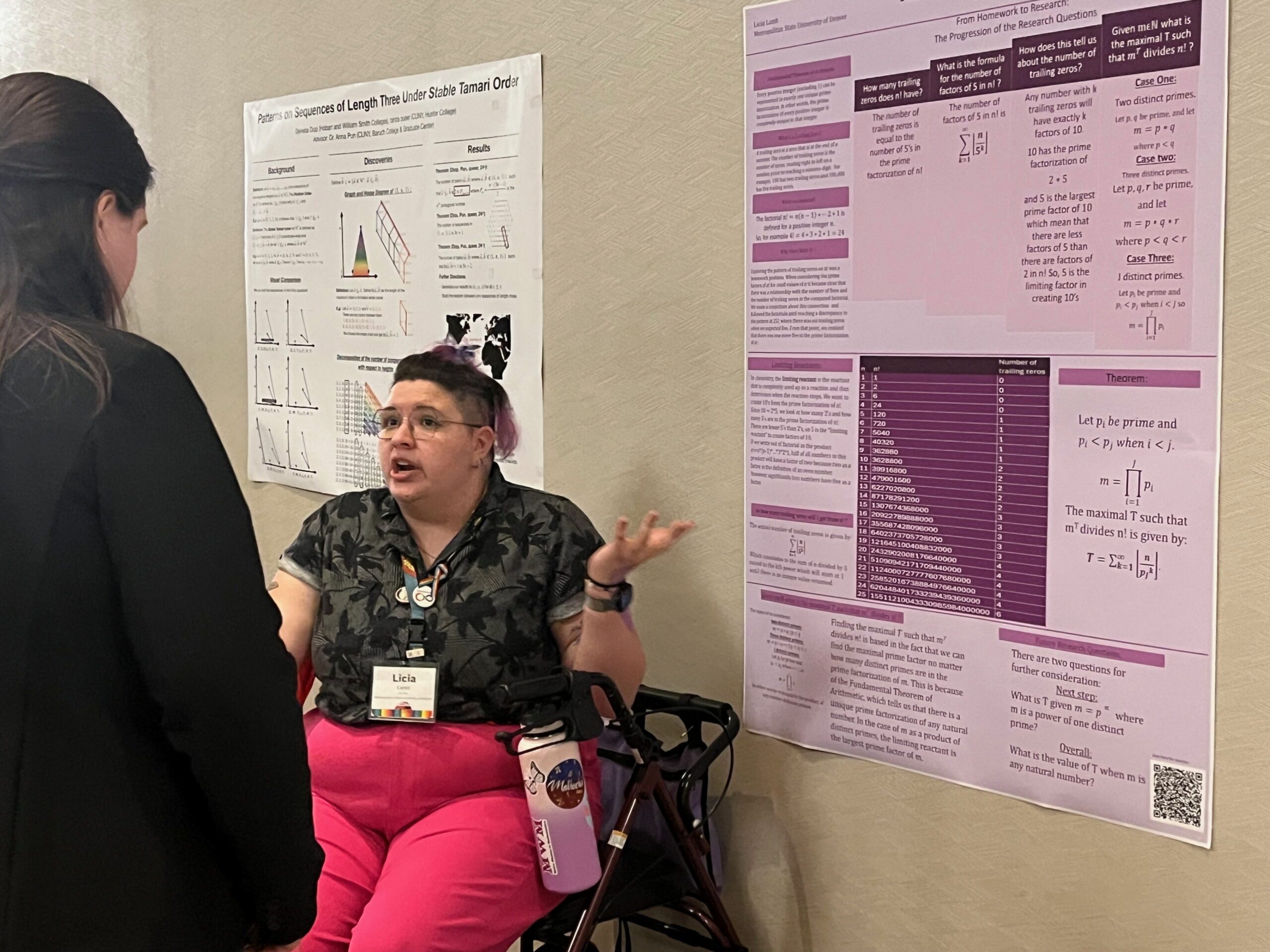 Licia, an MSU Denver math student, presents on their research in a poster session at the 2025 Nebraska Conference for Undergraduate Women in Mathematics.