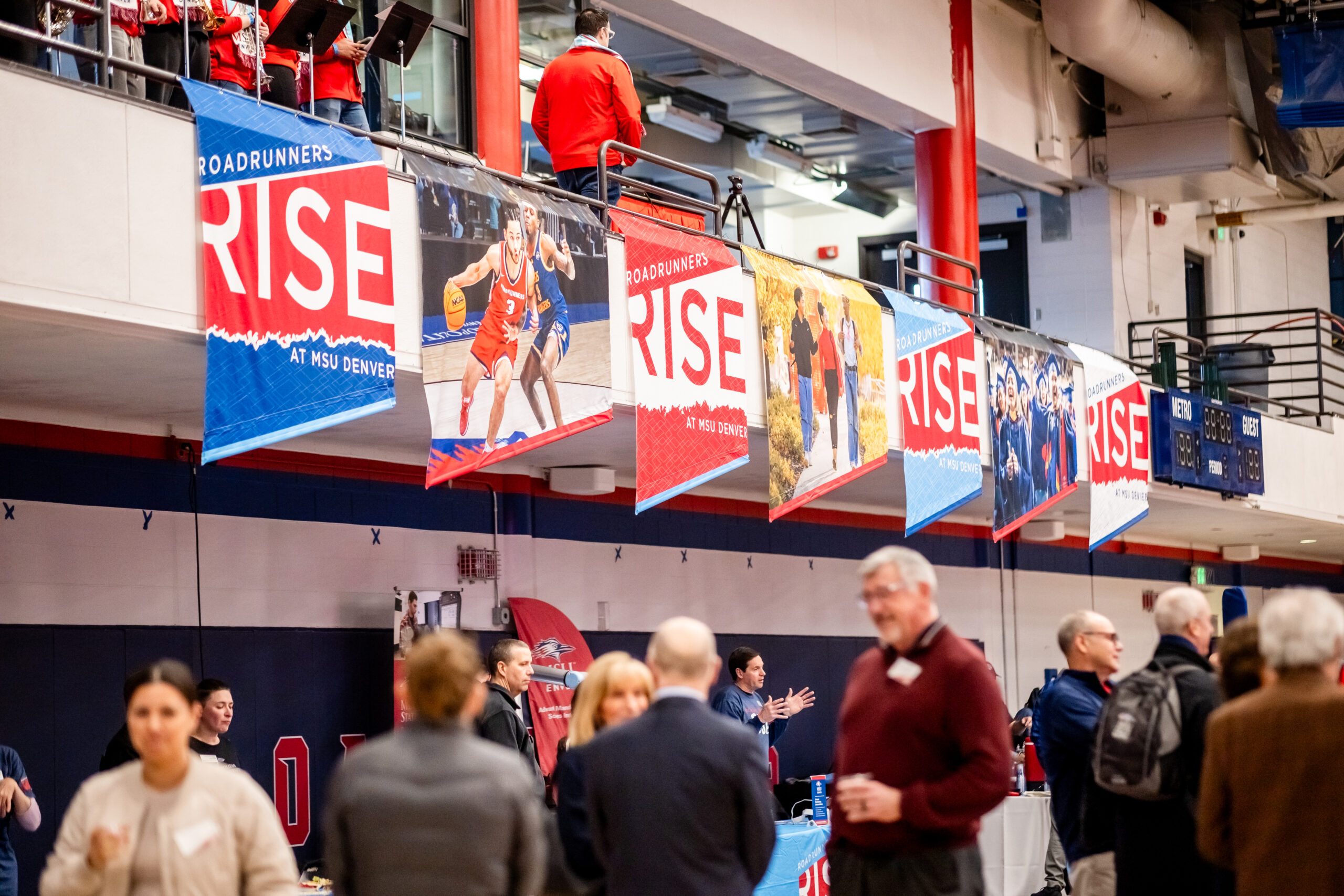 Rise banners at Roadrunners Rise Campaign Launch event