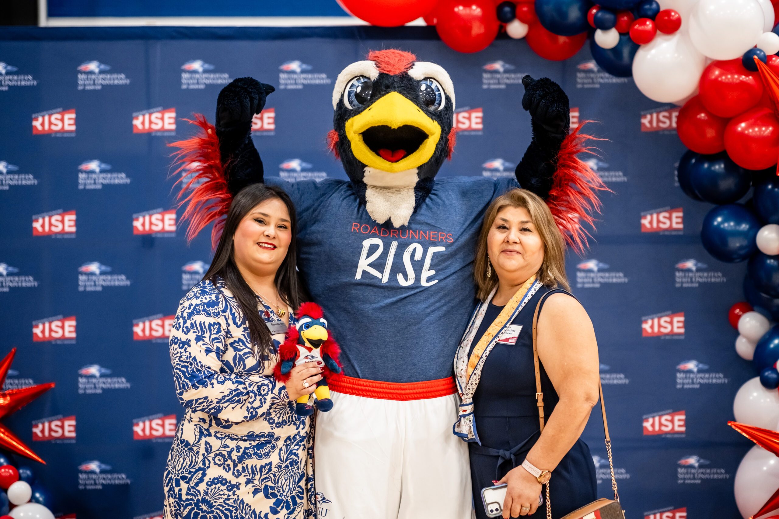 Rowdy and crowd at Roadrunners Rise Campaign Launch event